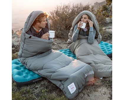 Naturehike M300 сірий: Спальний мішок з капюшоном, лівий, з чохлом. Naturehike M300 сірий: Спальний мішок з капюшоном, лівий, з чохлом.