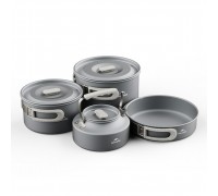 Набір посуду (2 каструлі, чайник, сковорідка) Naturehike CNK2450CF010, алюміній