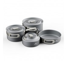 Набір посуду (2 каструлі, чайник, сковорідка) Naturehike CNK2450CF010, алюміній