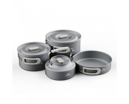 Набір посуду Naturehike CNK2450CF010: алюмінієві каструлі, чайник, сковорідка