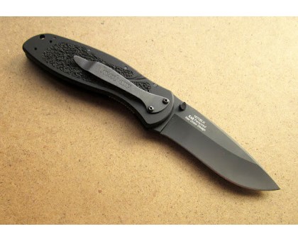 Ніж KAI Kershaw Black Blur (Sandvik 14C28N, черное покрытие, подпружинен)