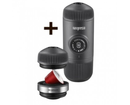 Портативна еспресо-кавоварка Wacaco Nanopresso+ з адаптером для капсули Портативна еспресо-кавоварка Wacaco Nanopresso+ з адаптером для капсули