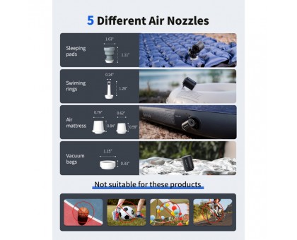 Насос кемпінговий Flextail Tiny Pump чорний для походів та кемпінгу