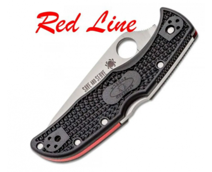 Ніж Spyderco Endela Thin Red Line, полусеррейтор
