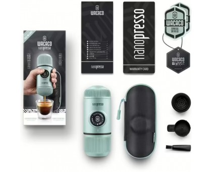 Портативна еспресо-кавоварка Wacaco Nanopresso блакитна з чохлом Портативна еспресо-кавоварка Wacaco Nanopresso блакитна з чохлом