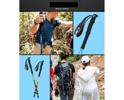 Трекінгова палиця Naturehike Women 3-сек. алюміній золотиста, 57-120 см