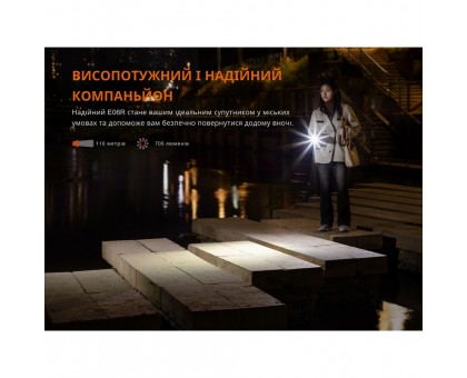 Ліхтар наключний Fenix E06R Лімітований: Ексклюзивний Чорно-коричневий