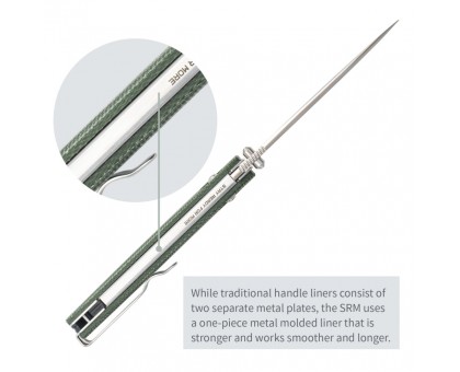 Ніж складаний SRM Terrier 258L-MG2 зелений – надійність та стиль