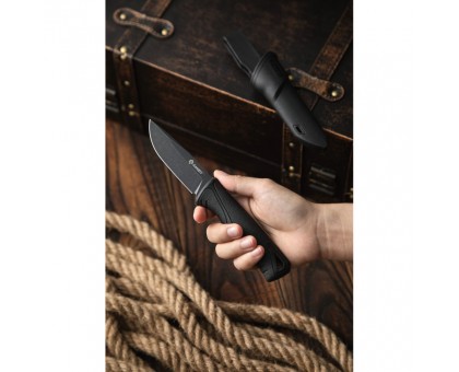 Ніж Ganzo G807BW-BK чорний з чохлом: Надійність від Ganzo