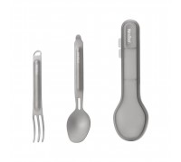 Туристичний набір ложка-виделка NexTool Titanium Tableware Set, титан