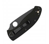 Ніж складний Spyderco Tenacious Black Blade, напівсерейтор (C122GBBKPS)