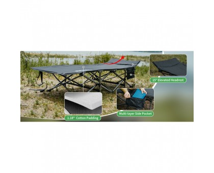 Ліжко складане Naturehike CNK2300WS010 чорне: міцний Oxford для комфорту Ліжко складане Naturehike CNK2300WS010 чорне: міцний Oxford для комфорту