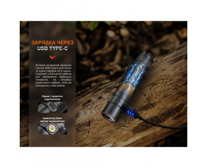 Яскравий ручний ліхтар Fenix E35R блакитний – лімітована серія