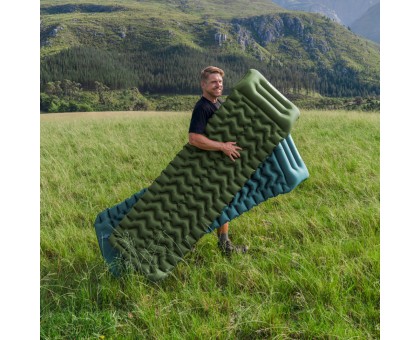 Naturehike: Комфортний надувний одинарний матрац 65мм з мішком для надування Naturehike: Комфортний надувний одинарний матрац 65мм з мішком для надування