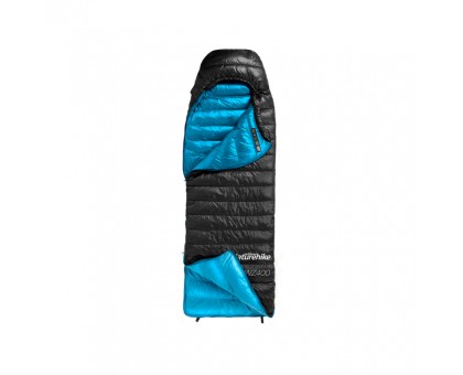 Naturehike CW400 NH18C400-D: Пуховий спальник L, чорно-блакитний Naturehike CW400 NH18C400-D: Пуховий спальник L, чорно-блакитний