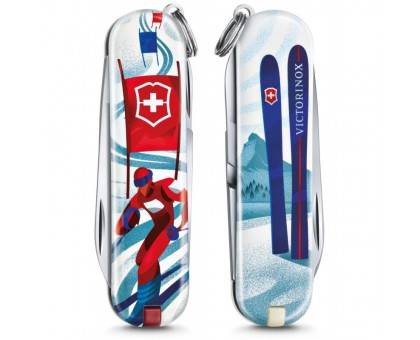 Складной нож Victorinox CLASSIC LE "Ski Race" 58мм/1сл/7функ/цветн/чехол /ножн