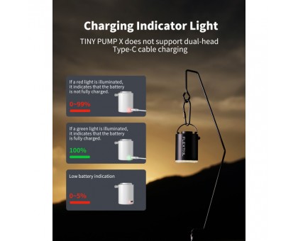 Flextail Tiny Pump X: Насос-ліхтар кемпінговий, чорний