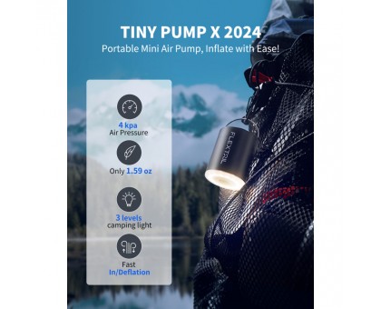 Flextail Tiny Pump X: Насос-ліхтар кемпінговий, чорний