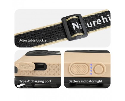 Потужний налобний ліхтар Naturehike CNK2450ZM015 пісочний Потужний налобний ліхтар Naturehike CNK2450ZM015 пісочний