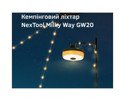 Яскравий кемпінговий ліхтар-гірлянда NexTool Milky Way GW20, біла 20м