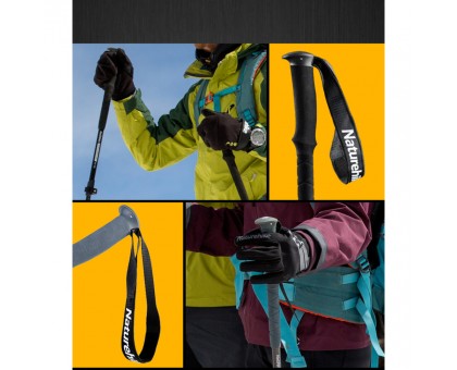 Надійна Трекінгова палиця Naturehike NH17D017-D, 56-120 см, сіра