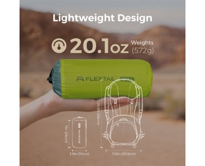 Flextail Tiny Slleeping Pad R03 AVS – зелений самонадувний килимок для комфорту
