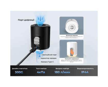 Насос-ліхтар Flextail Tiny Pump 2X Чорний - Кемпінговий Насос-ліхтар Flextail Tiny Pump 2X Чорний - Кемпінговий