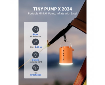 Flextail Tiny Pump Х помаранчевий: 2-в-1 насос-ліхтар для кемпінгу