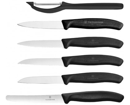 Набір кухонний Victorinox SwissClassic Paring Set 6шт з чорн. ручкою (5 ножів, овочечистка) (GB)