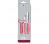 Набір кухонний Victorinox SwissClassic Paring Set 3шт з св.черв. ручкою (2 ножа, овочечистка Tomato and Kiwi)