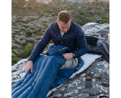 Спальний мішок Naturehike CWM295 CNK2300SD013: натуральний пух, блакитний