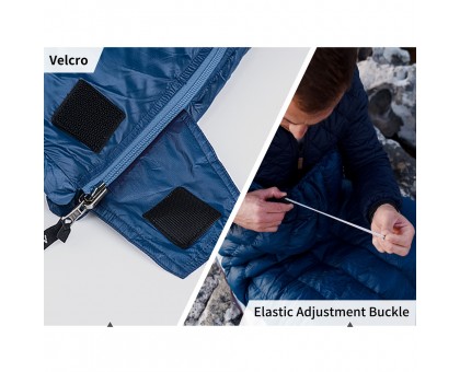 Спальний мішок Naturehike CWM295 CNK2300SD013: натуральний пух, блакитний