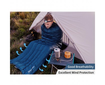 Спальний мішок Naturehike CWM295 CNK2300SD013: натуральний пух, блакитний