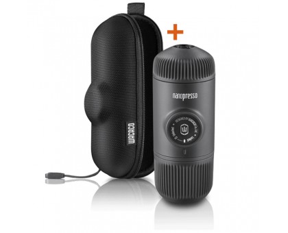 Wacaco Nanopresso сіра: Портативна еспресо-кавоварка з чохлом Wacaco Nanopresso сіра: Портативна еспресо-кавоварка з чохлом