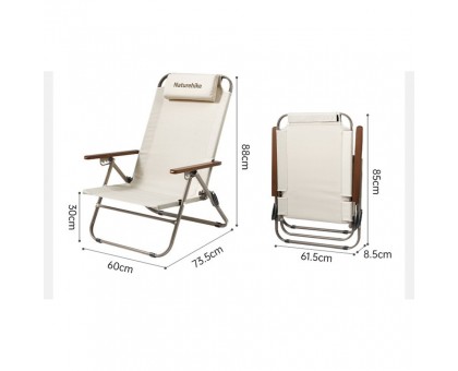 Naturehike CNK2550JJ012: Складане крісло з регульованим нахилом, бежевий