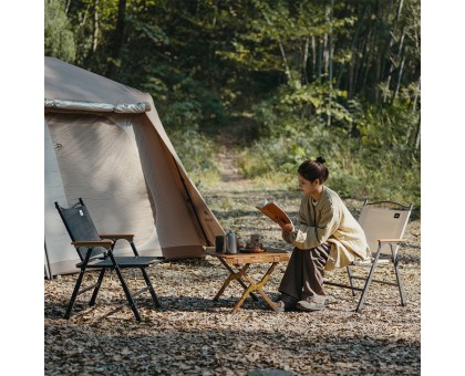 Крісло складане Naturehike CNK2550JJ010: міцна сталь, стильний чорний Крісло складане Naturehike CNK2550JJ010: міцна сталь, стильний чорний