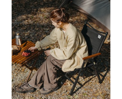 Крісло складане Naturehike CNK2550JJ010: міцна сталь, стильний чорний Крісло складане Naturehike CNK2550JJ010: міцна сталь, стильний чорний