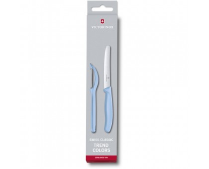 Набір кухонний Victorinox SwissClassic Paring Set 2шт з голуб. ручкою (ніж, овочечистка Universal) (GB)