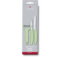 Набір кухонний Victorinox SwissClassic Paring Set 3шт з св.зел. ручкою (2 ножа, овочечистка Tomato and Kiwi) (GB)