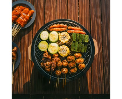 Настільна кругла піч Naturehike з решіткою та сковорідкою CNK2550CF010