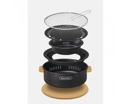 Настільна кругла піч Naturehike з решіткою та сковорідкою CNK2550CF010