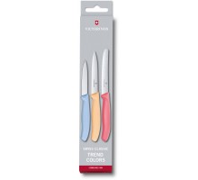 Набір кухонний Victorinox SwissClassic Paring Set 3 ножа з голуб / св. помаранч / св. черв. ручкою (8,10,11см) (GB)