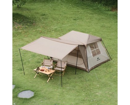 Намет з навісом Naturehike Village CNK2300ZP022, коричневий малий