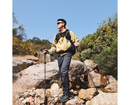 Надійна трекінгова палиця Naturehike CNK2450DS013 чорна 103-120 см