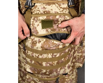 Тактичний рюкзак Baksik 50L Pixel: 50 л, надійний, камуфляж Піксель Тактичний рюкзак Baksik 50L Pixel: 50 л, надійний, камуфляж Піксель