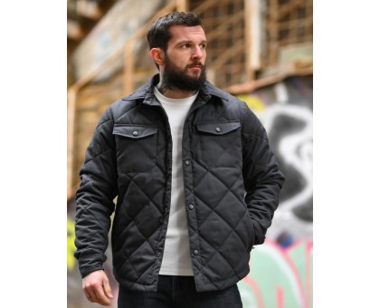 Куртка-сорочка Cutter Black утеплена Slimtex: чоловіча фланелева для осені