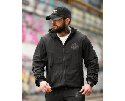 Чоловічий спортивний костюм SI Total Black: вітрозахисний, для міста та спорту