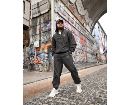 Чоловічий спортивний костюм SI Total Black: вітрозахисний, для міста та спорту