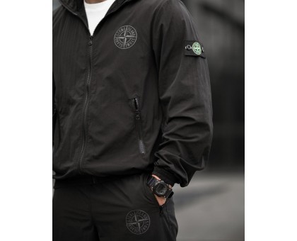 Чоловічий спортивний костюм SI Total Black: вітрозахисний, для міста та спорту