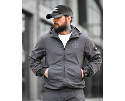 Чоловічий спортивний костюм SI Dark Grey: легкий, вітрозахисний, для міста